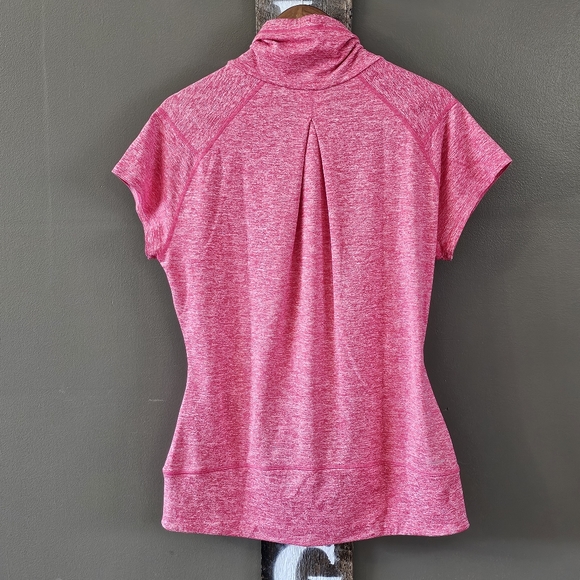 Adidas Heather Pink Short Sleeve Warm Neck Athletic Pullover Size Medium - Picture 9 of 13